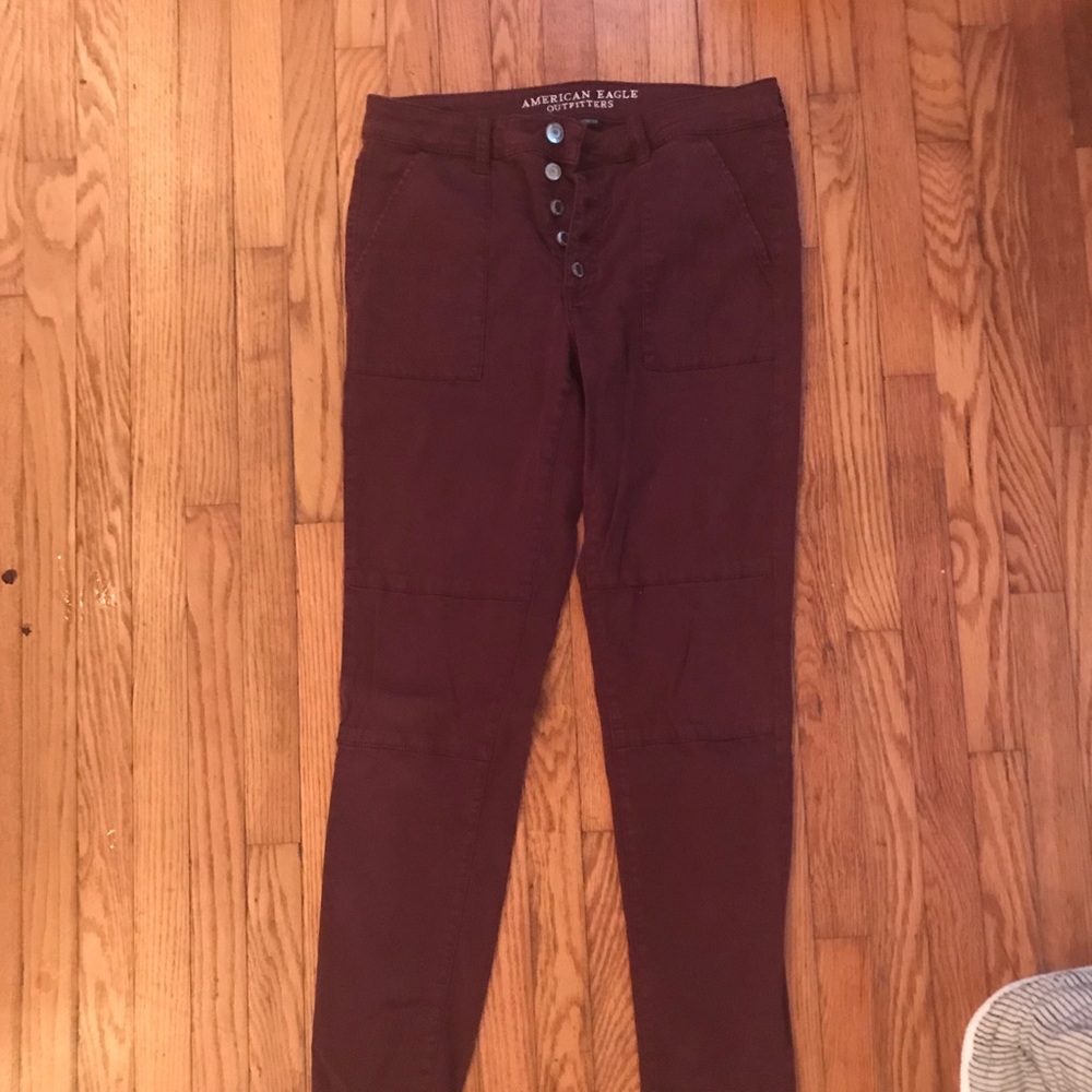 American Eagle Maroon Jegging